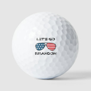 Lasst uns Brandon Funny Biden Chant Flag Golf Ball