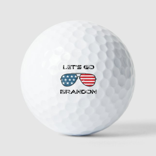 Lasst uns Brandon Funny Biden Chant Flag Golf Ball (Vorderseite)
