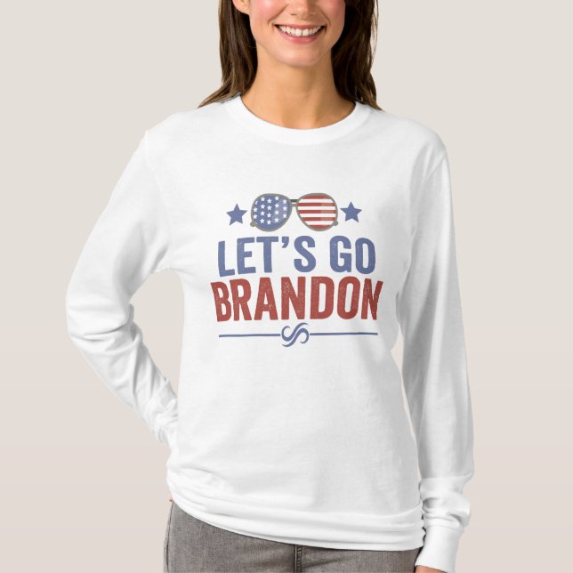 Lasst uns Brandon Patriotische Amerikanische Sonne T-Shirt (Vorderseite)