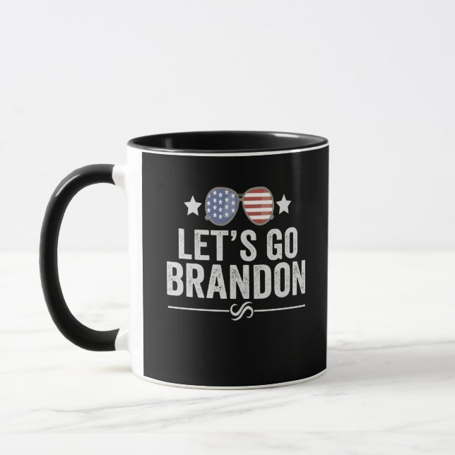 Lasst uns Brandon Patriotische Amerikanische Sonne Tasse (Links)