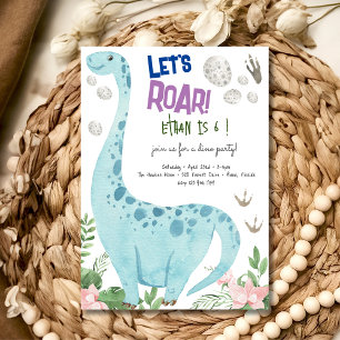 Lasst uns brüllen Dino-Party-Kinder-Geburtstags-Ei Einladung