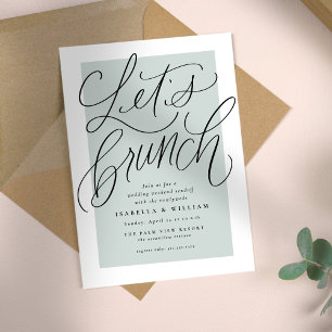 Lasst uns brunchen sagegrün nach der Hochzeit hand Einladung