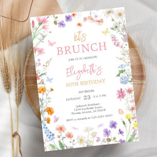 Lasst uns Brunchen Wildflower Geburtstagseinladung Einladung