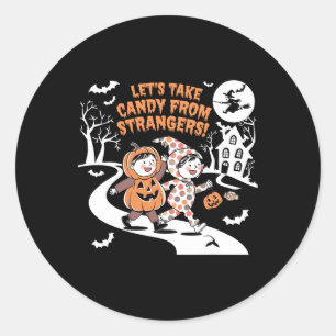 Lasst uns Candy von Strangers Funny Halloween 1 ne Runder Aufkleber