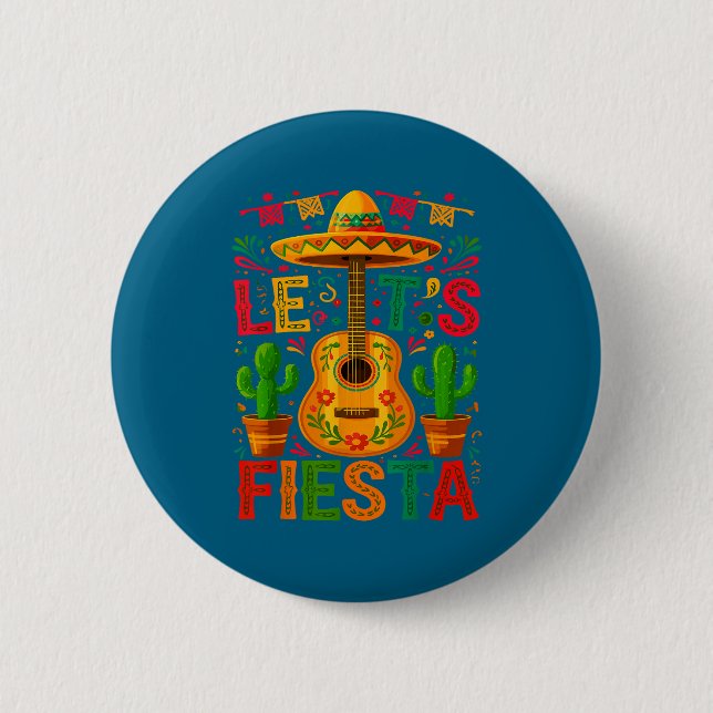 Lasst uns cinco de mayo fiesta feiern  button (Vorderseite)