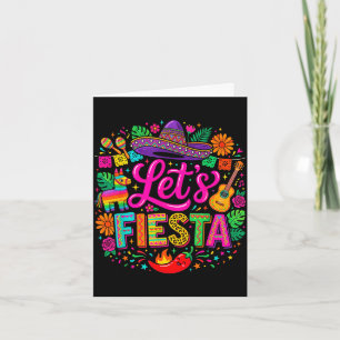 Lasst uns Cinco de Mayo lustig bunt mexikanisch fe Karte