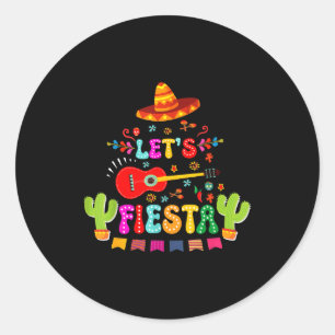 Lasst uns Cinco de Mayo lustige mexikanische Party Runder Aufkleber