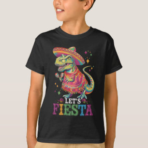Lasst uns Cinco De Mayo T-Rex-Dinosaurier-Fest fei T-Shirt
