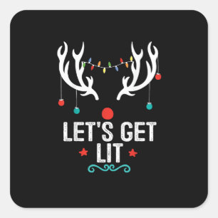 Lasst uns Coole Weihnachten sehen Quadratischer Aufkleber