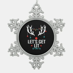 Lasst uns Coole Weihnachten sehen Schneeflocken Zinn-Ornament