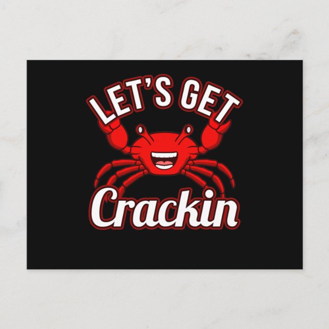 Lasst uns Crackin Seafood Crabbing KrabbenHummer h Postkarte (Vorderseite)