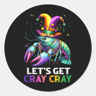 Lasst uns Cray Cray Crawfish Kostüme Jungs Männer Runder Aufkleber