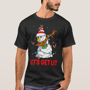 Lasst uns Dabbing Schneemann Weihnachten Pyjama Ha T-Shirt