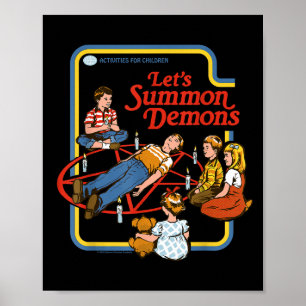 Lasst uns Dämonen beschwören Okkult Retro Vintage Poster