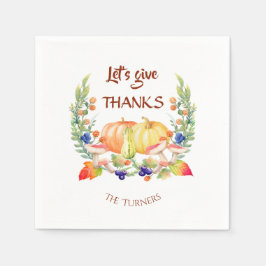Lasst uns Danke Fall Wreath Pumpkin Erntedank gebe Serviette