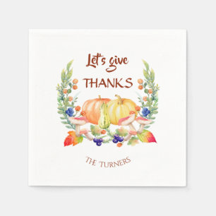 Lasst uns Danke Fall Wreath Pumpkin Erntedank gebe Serviette