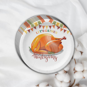 Lasst uns das Erntedankfest-Putenfest-Babyshower f Pappteller