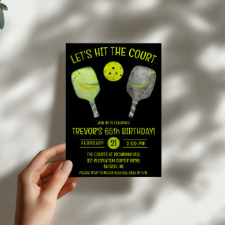 Lasst uns das Gericht treffen! Pickleball Birthday Einladung