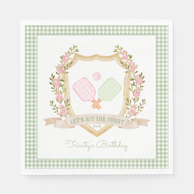 Lasst uns das Gericht treffen | Preppy Pickle Ball Serviette (Vorderseite)