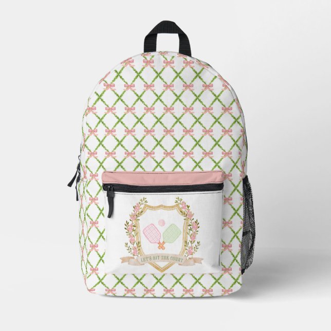 Lasst uns das Gericht treffen | Preppy Pink Pickal Bedruckter Rucksack (Vorderseite)