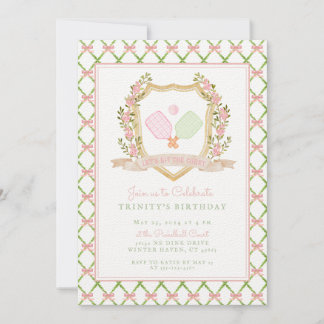 Lasst uns das Gericht treffen | Preppy Pink Pickal Einladung