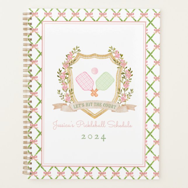 Lasst uns das Gericht treffen | Preppy Pink Pickal Planer (Vorderseite)