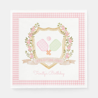 Lasst uns das Gericht treffen | Preppy Pink Pickal Serviette
