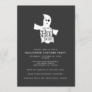 Lasst uns das Halloween-Kostüm-Party von Blatt erf Einladung