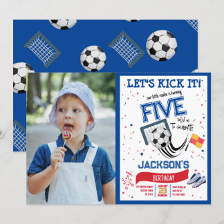 Lasst uns das kleine Rookie-Fußball-Foto zum Gebur Einladung
