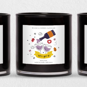 Lasst uns das Lit Funny Erntedank Candle Label bek Quadratischer Aufkleber