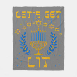Lasst uns das Lit Hanukkah Shirt Jew Menorah jüdis Fleecedecke