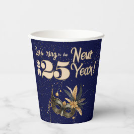 Lasst uns das neue Jahr Party glamourös blau kling Pappbecher