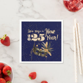 Lasst uns das neue Jahr Party glamourös blau kling Serviette