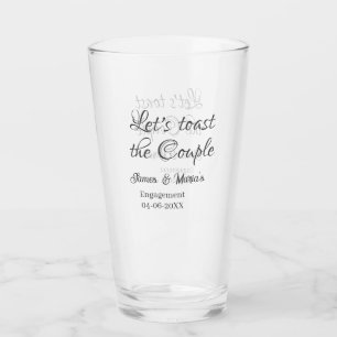 Lasst uns das Paar feiern Verlobungsfeier Name Dat Glas