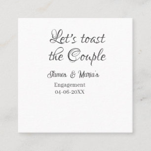 Lasst uns das Paar feiern Verlobungsfeier Name Dat Quadratische Visitenkarte