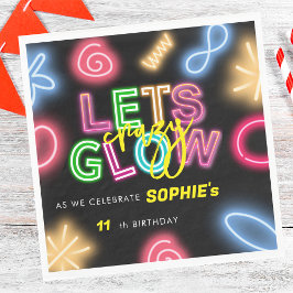 Lasst uns das Party des Neon-Lasers glühen Serviette