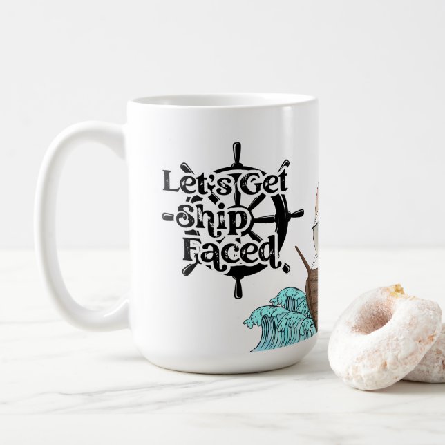Lasst uns das Schiff sehen Kaffeetasse (Mit Donut)