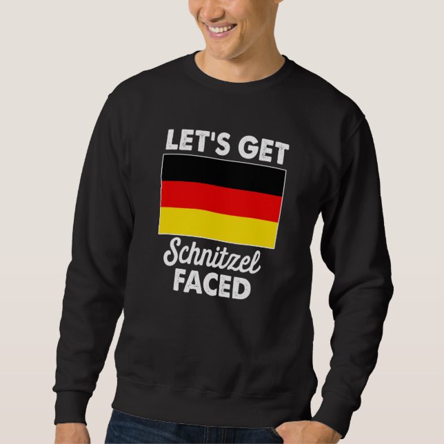 Lasst uns das Schnitzel-Gesicht Deutsche Flagge Sweatshirt (Vorderseite)