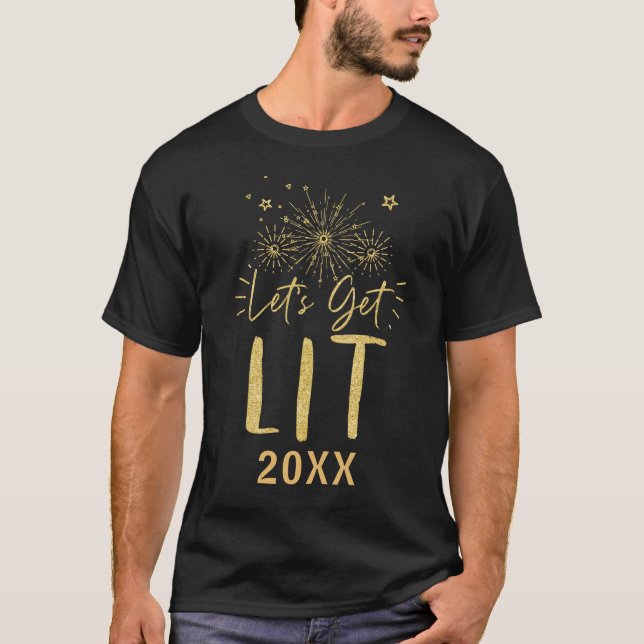 Lasst uns das Silvestertypografie-Silvester-Party  T-Shirt (Vorderseite)