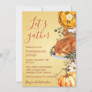 Lasst uns das Thanksgiving-Dinner zusammenbringen Einladung