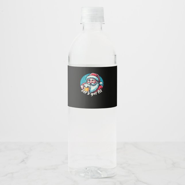 Lasst uns das Trinken des Weihnachtsmanns genießen Wasserflaschenetikett (Vorderseite)