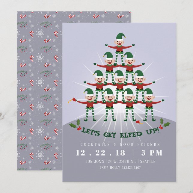 Lasst uns das Weihnachtsfest ins Party einladen Einladung (Vorne/Hinten)