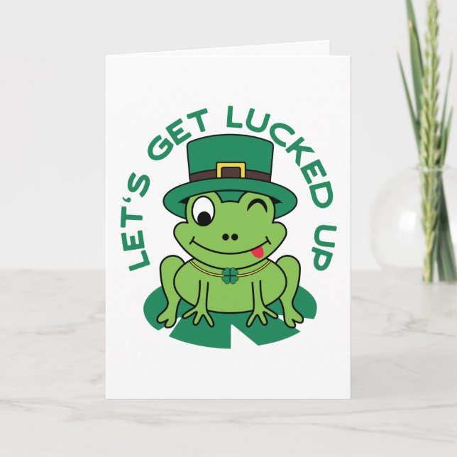Lasst uns den Frosch zum Glück zum St. Patrick's D Karte (Vorderseite)