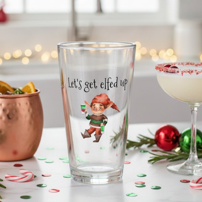 Lasst uns den Funny Holiday Elf verlassen Glas (Von Creator hochgeladen)