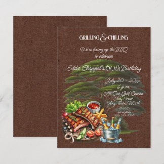 Lasst uns den Grill anfeuern 60. Geburtstagseinlad Einladung