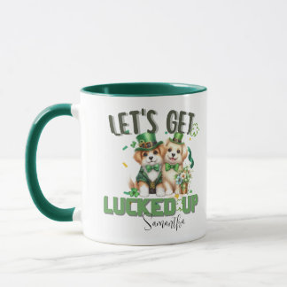Lasst uns den Hund von "Biewer Terrier" lecken Tasse