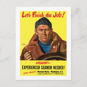 Lasst uns den Job beenden! Postkarte