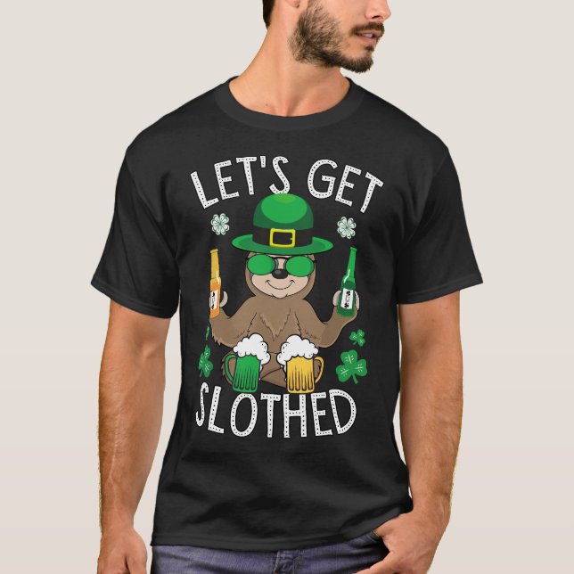 Lasst uns den lockeren, lustigen Sloth Drinking Bi T-Shirt (Vorderseite)