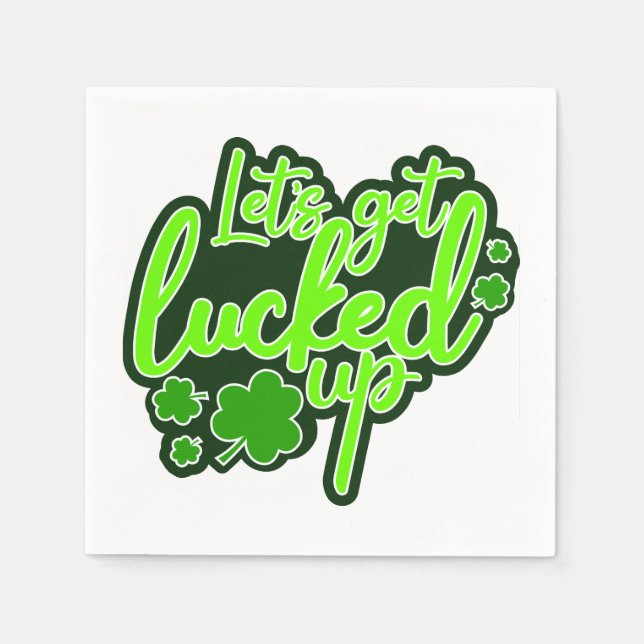 Lasst uns den lustigen St. Patrick's Day ausklinge Serviette (Vorderseite)