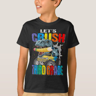 Lasst uns den Monster-Truck-Dinosaurier-Junge der T-Shirt